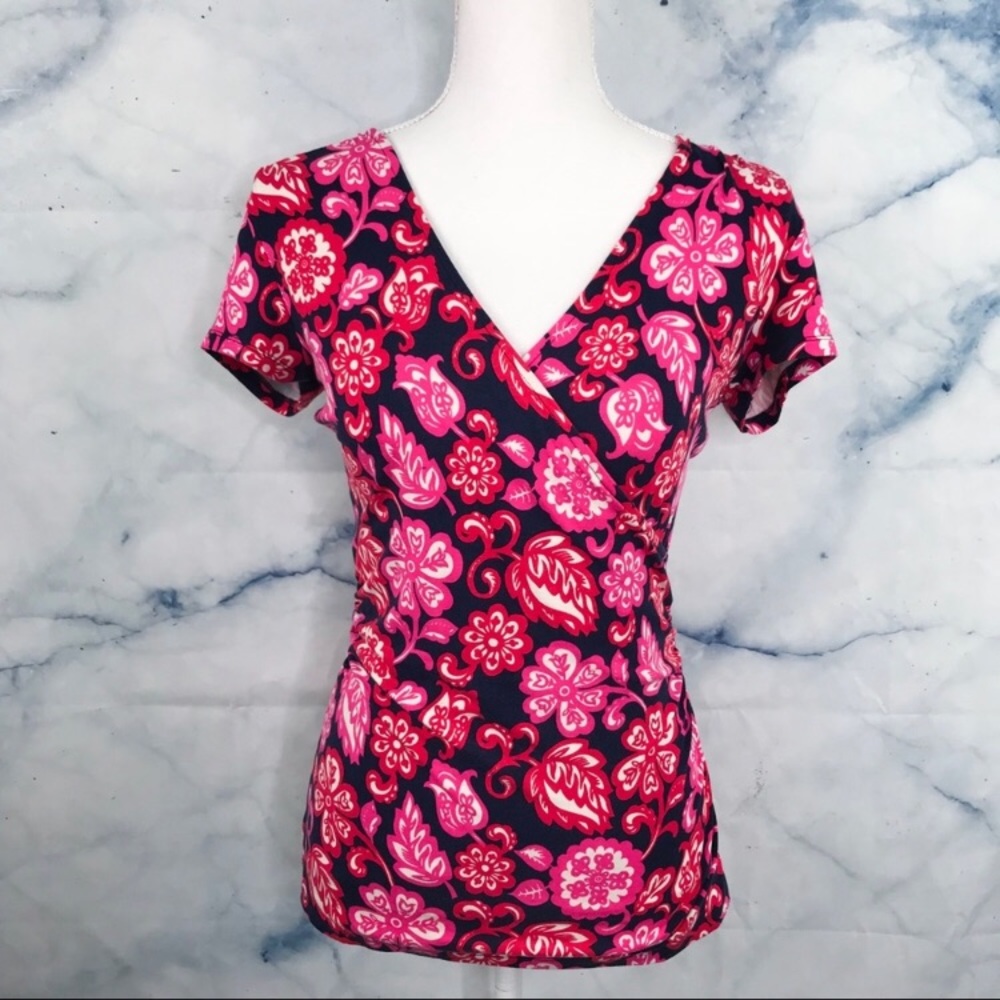 Boden Floral Wrap Top